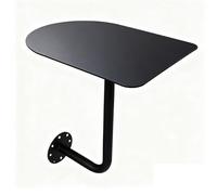 Failjierue Mesa de bar bistró montada, base y parte superior de metal de hierro, mesa de cóctel de altura de barra semicircular para dormitorio, cafetería, restaurante, fácil montaje (40 x 45 cm)