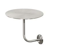 Failjierue Mesa de bar estilo industrial - Mesa de cóctel con acabado de acero inoxidable en forma de L, mesa de comedor clásica de baja altura para el hogar, bar, rincón de cocina, pequeño espacio de