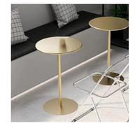 Failjierue Mesa de bistró dorada con base, 1 barra de metal redonda para cocina, comedor, espacio pequeño, parte superior alta, mesa de café, pub, bistró (60 x 72 cm)