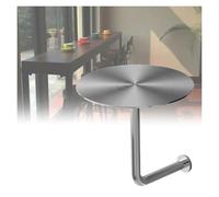 Failjierue Mesa de centro clásica de hierro de metal en forma de L montada en la pared para jardín, patio, comedor, bistró, bar en casa, pequeña redonda (30 x 45 cm)