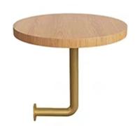 Failjierue Mesa De Centro Estilo Bistró En Forma De L con Tablero De Madera Y Soporte De Hierro, Mesa Auxiliar Redonda De Pared para Restaurante, Cafetería Y Tienda De Fideos(Style 3,35x45cm)