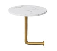 Failjierue Mesa De Centro Estilo Bistró En Forma De L con Tablero De Madera Y Soporte De Hierro, Mesa Auxiliar Redonda De Pared para Restaurante, Cafetería Y Tienda De Fideos(Style 2,35x45cm)