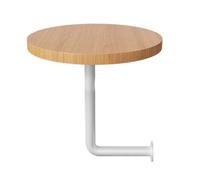 Failjierue Mesa De Centro Estilo Bistró En Forma De L con Tablero De Madera Y Soporte De Hierro, Mesa Auxiliar Redonda De Pared para Restaurante, Cafetería Y Tienda De Fideos(Style 6,40x45cm)
