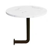 Failjierue Mesa De Centro Estilo Bistró En Forma De L con Tablero De Madera Y Soporte De Hierro, Mesa Auxiliar Redonda De Pared para Restaurante, Cafetería Y Tienda De Fideos(Style 1,40x45cm)