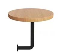 Failjierue Mesa De Centro Estilo Bistró En Forma De L con Tablero De Madera Y Soporte De Hierro, Mesa Auxiliar Redonda De Pared para Restaurante, Cafetería Y Tienda De Fideos(Style 8,40x45cm)