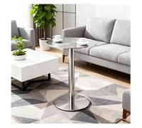 Failjierue Mesa de cóctel compacta para bistró, mesa auxiliar alta de acero inoxidable para comedor interior y patio al aire libre (50 x 74 cm)