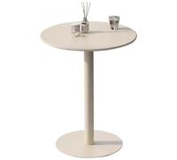 Failjierue Mesa de Comedor Redonda Alta, Ideal para conferencias, reuniones y Uso en Exteriores; también como Mesa de Bar, bistró o Pub | Beige(60x72cm)