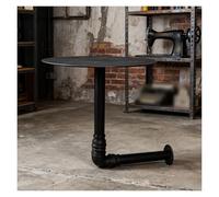 Failjierue Mesa de pub redonda vintage, mesa de comedor lateral montada en la pared de 35 cm/40 cm para cafetería, postres, bares, sala de estar, espacios pequeños, color negro (35 x 45 cm)