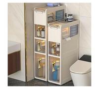 Failjierue Mueble de baño Alto, Independiente, Delgado, para baños pequeños, Armario de Suelo, esquinero Alto para artículos de tocador y Toallas.(2-Tiers)