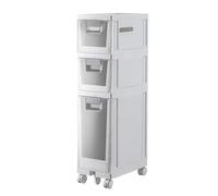 Failjierue Mueble de baño Delgado con cajones y Ruedas, Torre de Almacenamiento de Papel higiénico para baño y Dormitorio, Organizador de cajones apilable Independiente.(3-Tiers)
