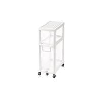 Failjierue Mueble de baño esquinero con cajones Transparentes - Carrito de Almacenamiento Estrecho con Ruedas para baño, Dormitorio o Armario - Organizador Delgado con Ruedas(White,2-Tiers)