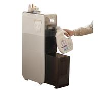 Failjierue Mueble de baño Estrecho y Delgado: Organizador de Esquina con cajones Transparentes, Tiradores y Ruedas, Blanco, Independiente, para Espacios pequeños.(3-Tiers)