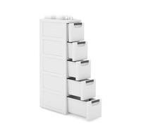 Failjierue Mueble de baño móvil y Delgado: Organizador Estrecho de 4 cajones con Ruedas, Armario Compacto Independiente para Sala de Estar y Dormitorio, Carrito con Ruedas Que Ahorra Espacio(5-Tiers)