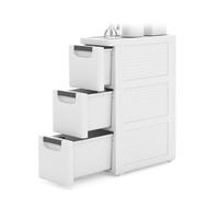 Failjierue Mueble de baño móvil y Delgado: Organizador Estrecho de 4 cajones con Ruedas, Armario Compacto Independiente para Sala de Estar y Dormitorio, Carrito con Ruedas Que Ahorra Espacio(3-Tiers)