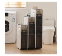 Failjierue Pequeño Armario de baño con portarrollos, Organizador Independiente y Delgado para Toallas y artículos de tocador, baño, lavadero y Cocina.(4-Tiers)