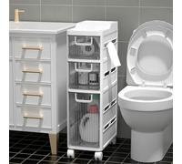 Failjierue Pequeño Armario de baño para Espacios reducidos: Organizador Estrecho de Papel higiénico con estantes, Estante para Medio, Unidad compacta para Dormitorio o tocador(3-Tiers)