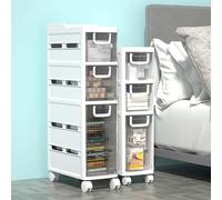 Failjierue Pequeño Armario de baño para Espacios reducidos: Organizador Estrecho de Papel higiénico con estantes, Estante para Medio, Unidad compacta para Dormitorio o tocador(4-Tiers)