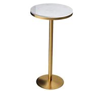 Failjierue Round Marble Bar Table - Gold Metal Frame Counter-Height Dining Set for Kitchens, Cafés & Parties(55x95cm)