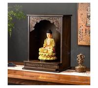 Failjierue Santuario Buda Bambú con Bandeja Retráctil, Estante Altar Escritorio o Montado Pared para Exhibir Salas Estar, Salas Estudio Decoración(Desktop 1,30cm)
