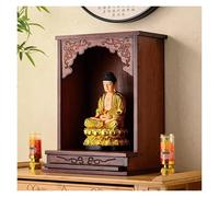 Failjierue Santuario Buda Bambú con Bandeja Retráctil, Estante Altar Escritorio o Montado Pared para Exhibir Salas Estar, Salas Estudio Decoración(Desktop 2,35cm)