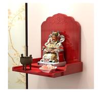 Failjierue Santuario Estante Altar Buda montado Pared, Mesa ofrenda Madera Moderna, Estante Pagoda Estilo Chino, gabinete nicho Buda para hogar, Oficina, Estudio(Red,32cm/12.6in)