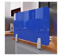 Failjierue Translucent Acrylic Office Privacy Screen Freestanding Desk Partition with Clip-On Mount Splashproof Workstation Divider Desktop Partition for Home & Office Workspaces(Blue,40x40cm)