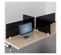 Failjierue Translucent Acrylic Office Privacy Screen Freestanding Desk Partition with Clip-On Mount Splashproof Workstation Divider Desktop Partition for Home & Office Workspaces(Black,40x40cm)