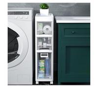 Failjierue Unidad de almacenamiento de baño de 6 pulgadas, unidad de almacenamiento móvil estrecha con 2/3/4 cajones y ruedas, organizador compacto independiente para sala de estar, dormitorio (3