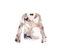 faina Blusa beige / piel / azul real / blanco L beige / piel / azul real / blanco