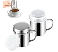 FAINCA 2 Piezas Espolvoreador Cacao, Agitador De AzúCar Glas, Agitador de Azúcar, Agitador de AzúCar Glas con Tapa, Azúcar en Polvo Agitador Plumero, para Botella de Condimentos de Cocina