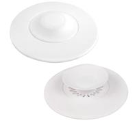 FAINCA 2 Piezas Tapón Fregadero Tapa Desague Ducha Tapon Fregadero Cocina, Tapón de Desagüe de Silicona Universal para Fregadero, Lavabo, Ducha, Cocina y Otros Escenarios (Blanco)