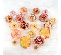 FAINCA 20 Piezas Cabezas de Flores Artificiales Decoracion 3-5cm Decoración de Flores Artificiales Artificial Flowers Decoracion Mini Flores de Seda para Día de San Valentín DIY Bodas Hogar (Naranja)
