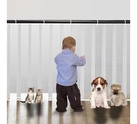 FAINCA 200 x 79 cm Red de seguridad para niños, red de balcón, protección de escaleras, con cordón de nailon y correa de hebilla larga para barandillas, balcón, escalera, niños (blanco)