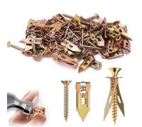 FAINCA 50 Piezas Tacos Pladur 1,2x4 cm Incluye 50 Tornillos 0,4x4,5 cm
