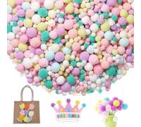 FAINCA 600 Piezas Pompones de Colores 1-3 cm Pompones Manualidades Mini Pom Pom Kit Mini Bolas de Fieltro Altamente Elástico para Manualidades Creativas Textiles Decoración (Colores Macaron)