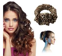 FAINCA Rizador Pelo Sin Calor, Noche de Ocio Rizador Pelo Ondas Sin Calor, Pelo Para Cabello Largo Medio, Regalo para NiñAs Diadema para Dormir (Leopardo）