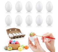FainFun Huevos de Pascua para pintar, poliestireno expandido, huevos de plástico para rellenar, huevos de pintura, para decoración de Pascua, manualidades, regalo (A10, 6 cm)