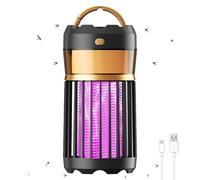 FainFun lámpara antimosquitos, 3 in 1 Lámpara Antimosquitos Recargable USB, Mata Mosquitos Electrico Para Casa, Jardín, Camping, Oficina(Negro)