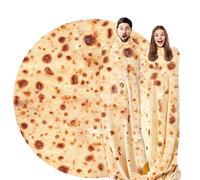 FainFun Manta Tortilla, 150 * 150 CM Manta Burrito, Burrito Blanket Cálida y Suave de Franela, Cobija Taco para Niños Adultos, Manta en Forma de Taco Novedosa y Creativa, Toalla Tortilla Redonda