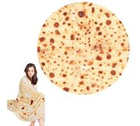 FainFun Manta Tortilla, 180 * 180CM Burrito Blanket, Manta Tortilla de Harina, para Niños Adultos, Manta en Forma de Taco Novedosa y Creativa, Toalla Tortilla Redonda(L)