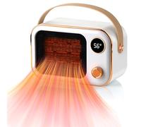 FainFun Mini Calentador de Ventilador, 1200W Mini Calefactor Cerámico, Diseño antivuelco, Calefactor Eléctrico para Habitación para Sala de Estar, Dormitorio, Escritorio(Blanco)