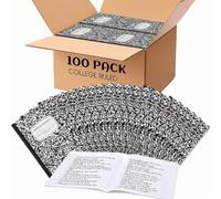 Fainne Paquete de 100 cuadernos de composición a rayas universitarias B5, libro de composición a granel de 7.5 x 9.8 pulgadas, 50 hojas/100 páginas, cuadernos de tapa de mármol para suministros de