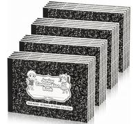 Fainne Paquete de 20 cuadernos de composición de tamaño medio de 5 x 7-1/2 pulgadas, cuadernos de composición junior de 3/8 pulgadas, rayados, 50 hojas/100 páginas, cubierta de mármol, bloc de notas