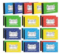 Fainne Paquete de 20 cuadernos de composición de tamaño medio de 5 x 7-1/2 pulgadas, cuadernos de composición junior de 3/8 pulgadas, rayados, 50 hojas/100 páginas, cubierta de mármol, bloc de notas