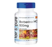 Fair & Pure® - Berberina con Zinc - Berberina HCl 500mg - Vegana - Berberis Vulgaris - Alta pureza - 120 Cápsulas