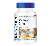 Fair & Pure® - Bisglicinato de Cobre 2mg - Suplemento de Cobre - Buena disponibilidad biológica - Vegano - Alta pureza - 120 Comprimidos