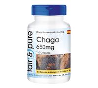 Fair & Pure® - Chaga 650mg - Polvo en Cápsulas - Inonotus obliquus - Vegano - Alta pureza - 120 Cápsulas