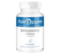 Fair & Pure Espino amarillo 1500mg, 120 cápsulas, complemento alimenticio vegano sin estearato de magnesio, fabricado en Alemania.
