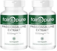 Fair & Pure® - Extracto de pasiflora - 120 cápsulas - 2250 mg por dosis diaria - vegano - alta dosis - sin estearato de magnesio (Paquete de 2)