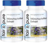 Fair & Pure® - Extracto de Sauzgatillo con Zinc - Vitex Agnus Castus - Vegano - Alta pureza - 120 Cápsulas (Paquete de 2)